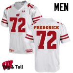 Men's Wisconsin Badgers NCAA #72 Travis Frederick White Authentic Under Armour Big & Tall Stitched College Football Jersey YP31J10SD